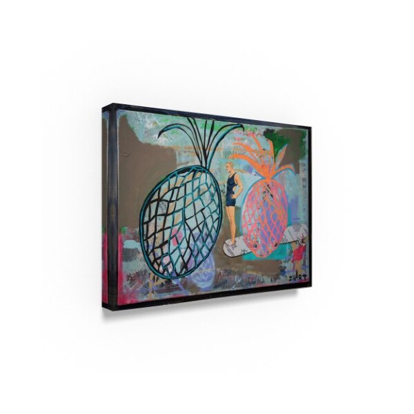 Zwart 'Pineapple Boarder' Canvas Art,14x19